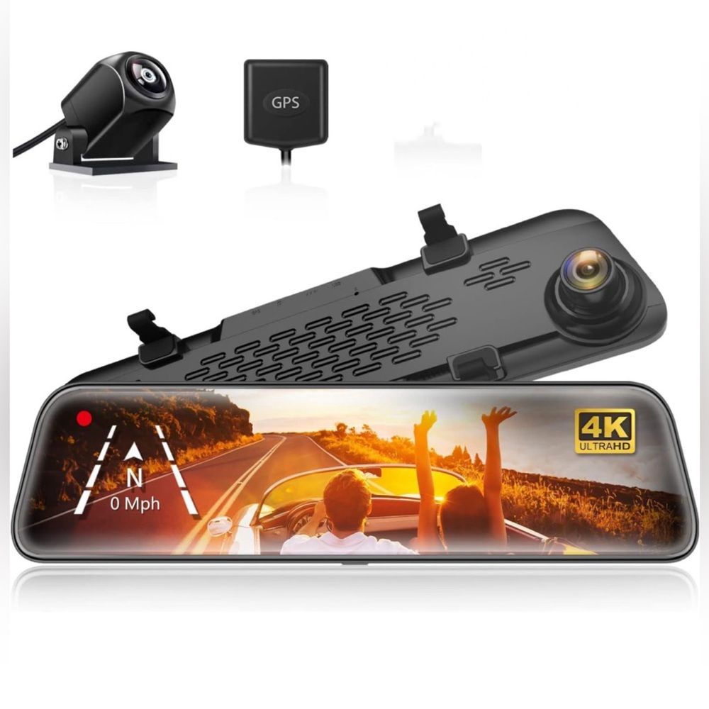 Wolfbox 4K 12” Mirror Dash Cam